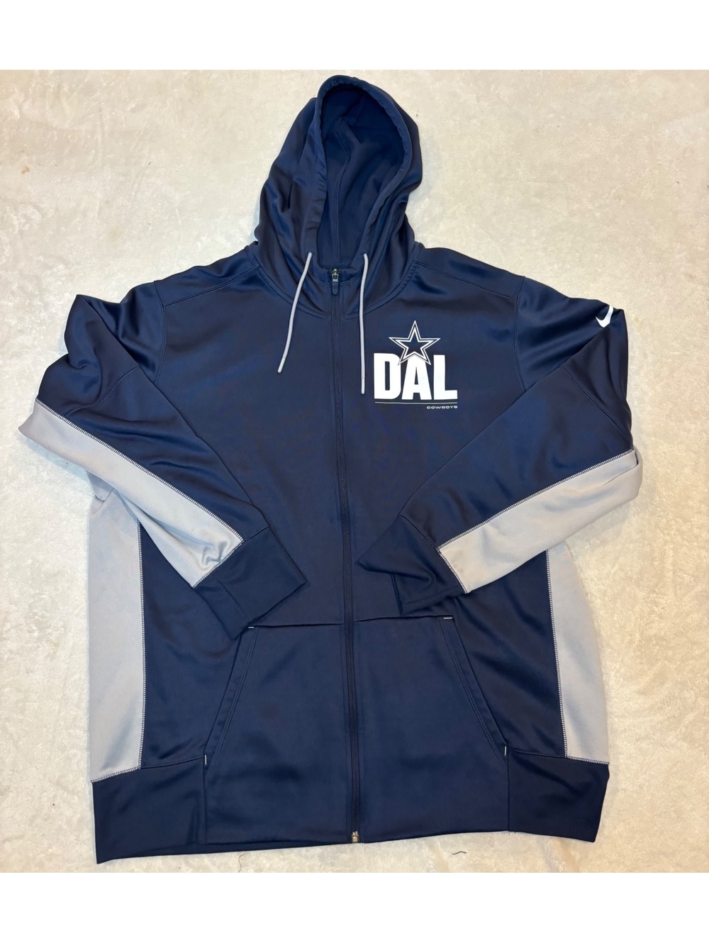 Nike Dallas Cowboys NFL Men's XXL Navy Full Zip Hoodie Jacket Football